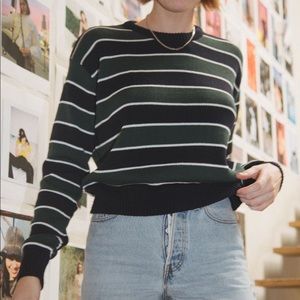 Brandy Melville blue and green striped sweater